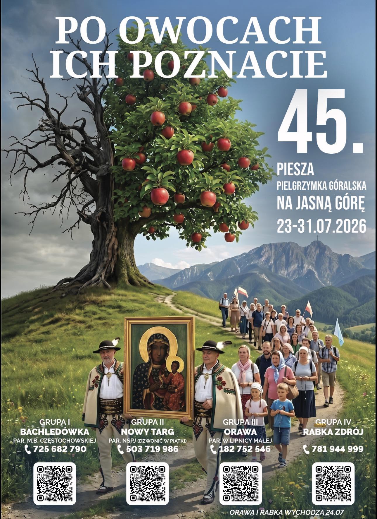 Plakat 45. Piesza Pielgrzymka Góralska na Jasną Górę
